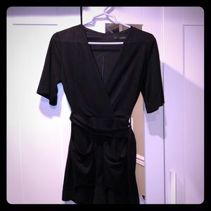 Black suede romper
